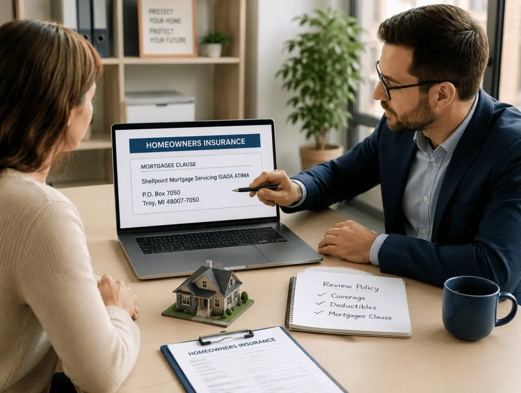 Add Shellpoint Mortgage Servicing Mortgagee Clause to insurance policy