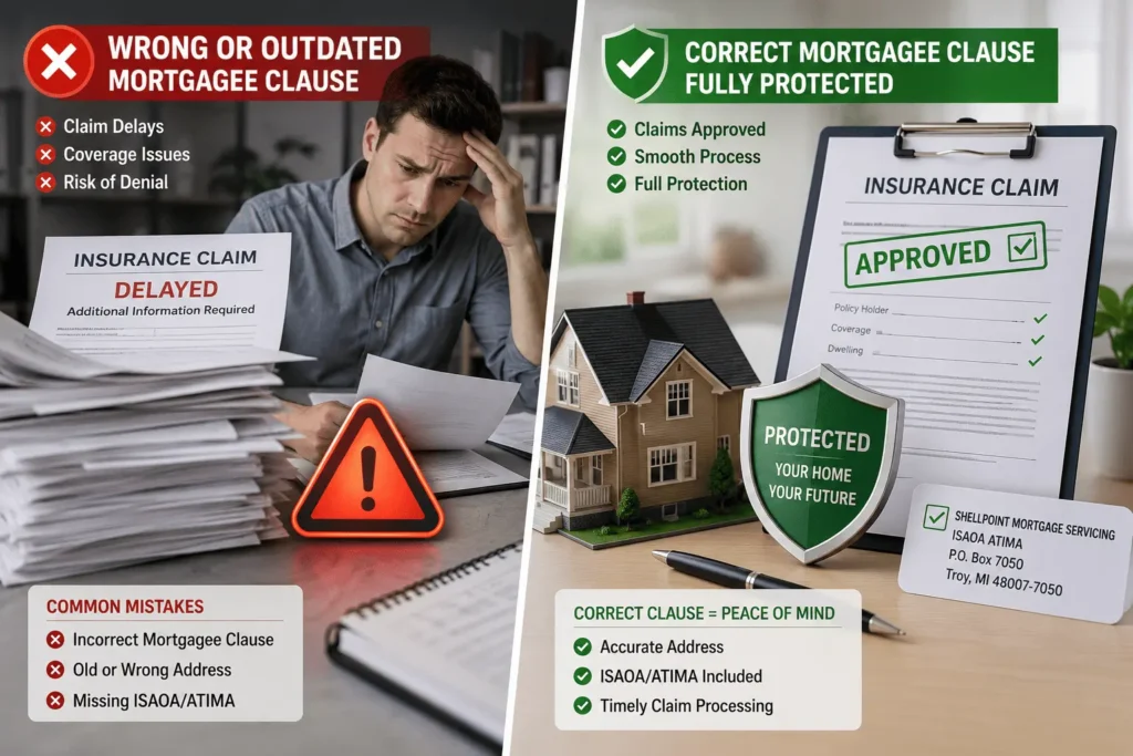 Wrong Shellpoint Mortgage Servicing Mortgagee Clause causing insurance delays