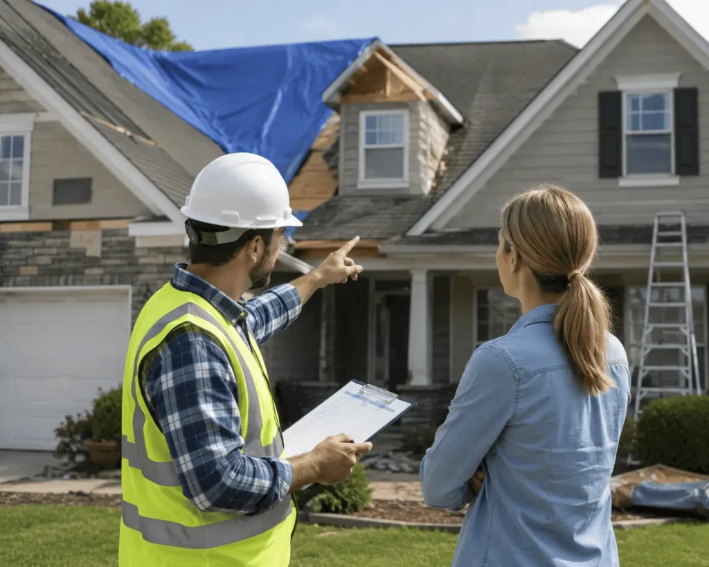Midland Mortgage Insurance Department home inspection after storm damage before insurance claim fund release