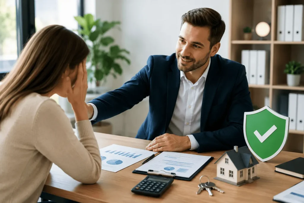 Shellpoint Mortgage hardship assistance meeting with a trusted advisor helping a homeowner explore loan solutions
