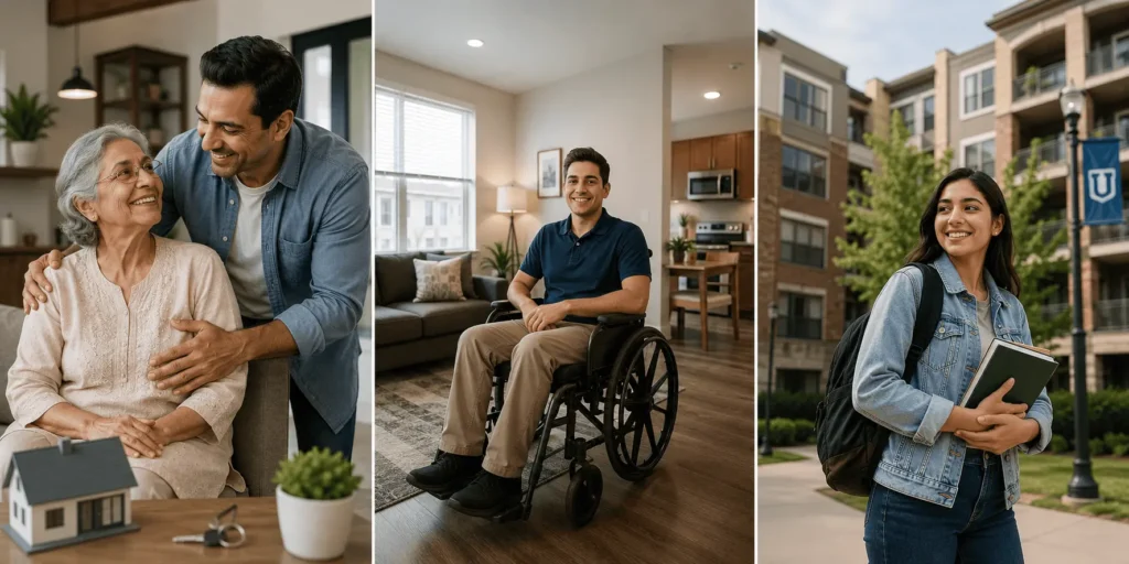Family opportunity mortgage examples for elderly parents, disabled adult children, and college student housing
