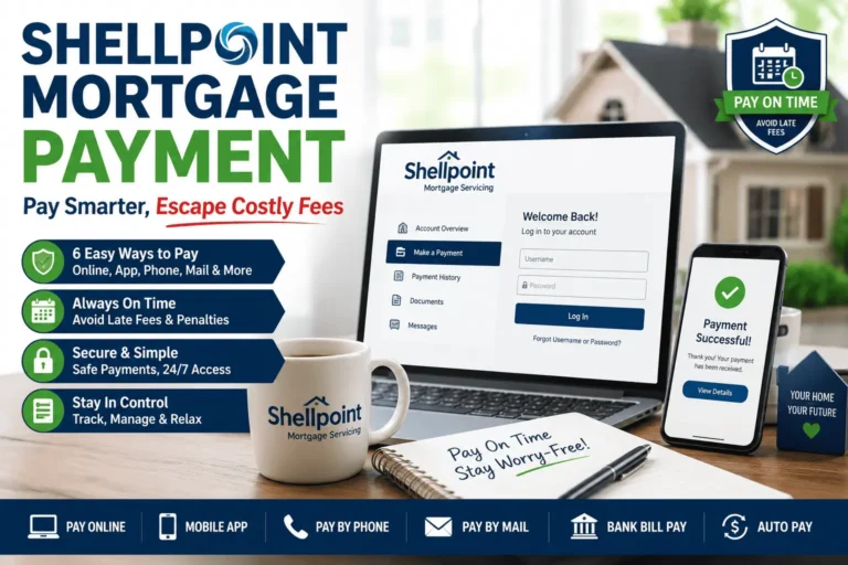Shellpoint mortgage payment guide showing secure online payment options to pay on time and avoid costly late fees